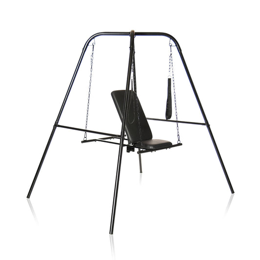 Master Series Throne - Adjustable Sex Sling with Stand Black - Club X