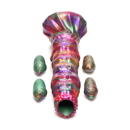Creature Cocks Larva Silicone Dildo - Coloured 22.9 cm Fantasy Dildo with Eggs XR Brands