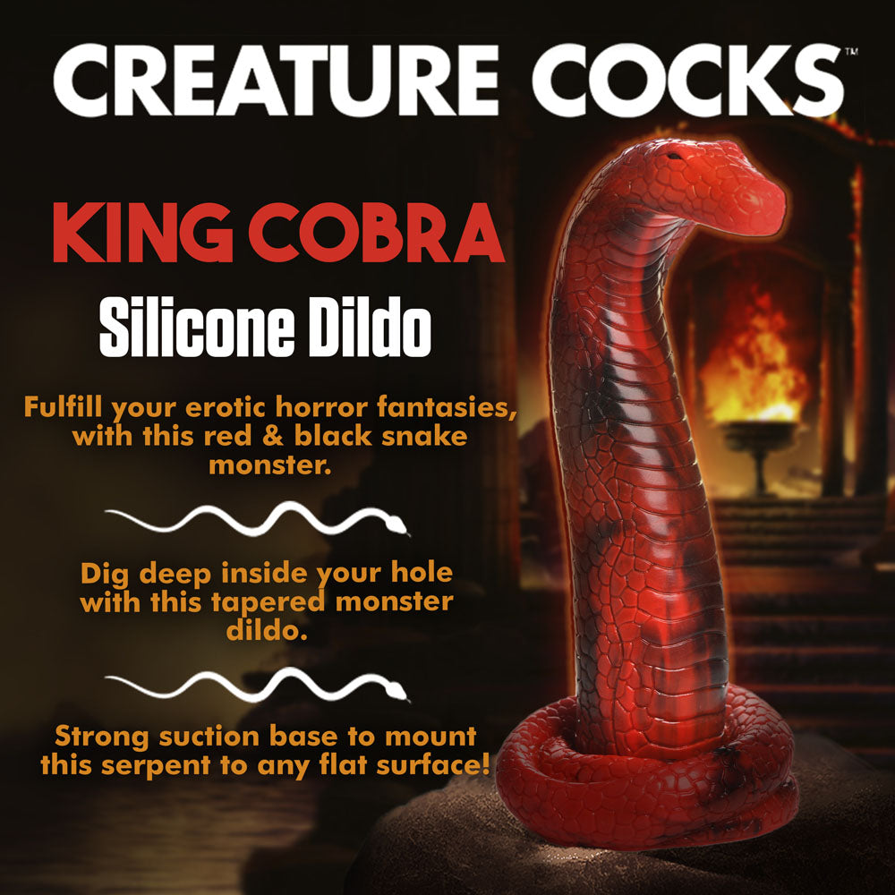 Creature Cocks King Cobra Silicone Dildo - Red 21.4 cm Fantasy Dildo Xr Brands