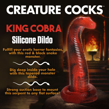 Creature Cocks King Cobra Silicone Dildo - Red 21.4 cm Fantasy Dildo Xr Brands