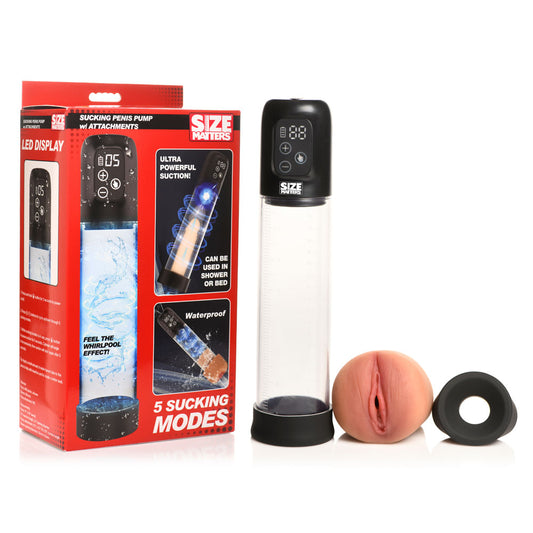 Size Matters Sucking Penis Pump - Clear USB Rechargeable Penis Pump Default Title - Club X