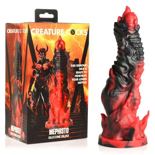 Creature Cocks Mephisto Dildo red black demon fantasy silicone 18.5 cm - ClubX Australia