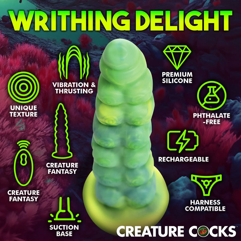 Creature Cocks Squirmer - Green 22.3 cm USB Rechargeable Thrusting Fantasy Dildo XR Brands