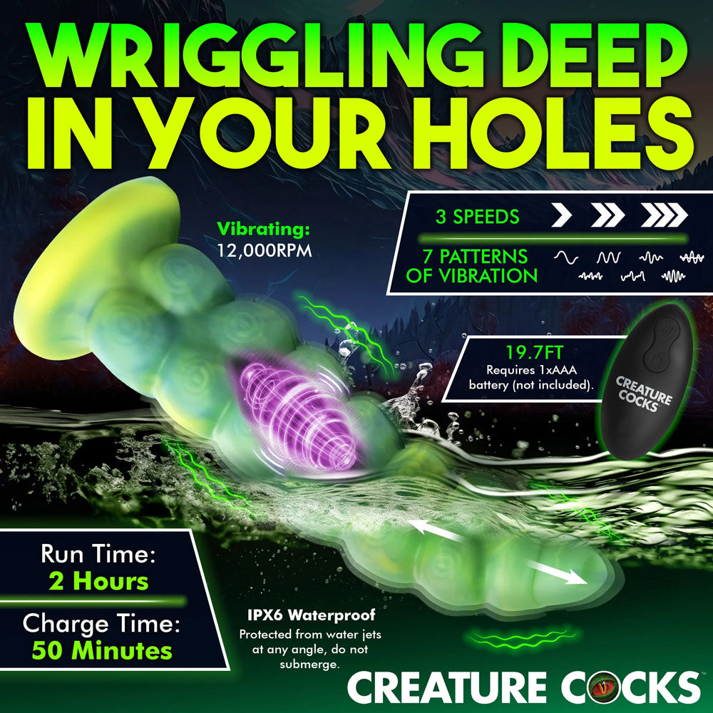 Creature Cocks Squirmer - Green 22.3 cm USB Rechargeable Thrusting Fantasy Dildo XR Brands