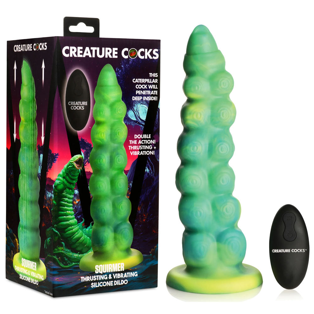 Creature Cocks Squirmer - Green 22.3 cm USB Rechargeable Thrusting Fantasy Dildo XR Brands