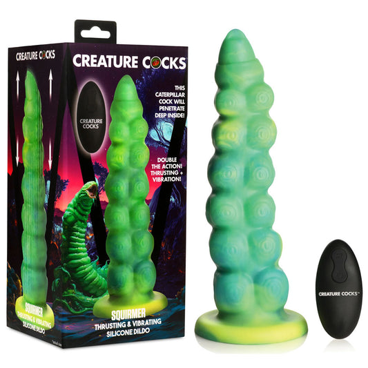 Creature Cocks Squirmer - Green 22.3 cm USB Rechargeable Thrusting Fantasy Dildo XR Brands