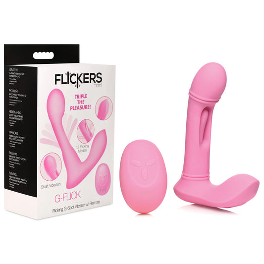 Inmi Flickers G-Flick Flicking G-Spot Vibrator - Pink 15 cm USB Rechargeable Flicking Vibrator with Remote Pink - Club X