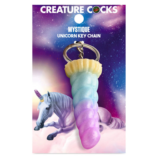 Creature Cocks Mystique Unicorn Keychain - Novelty Fantasy Dildo Keyring Coloured - Club X