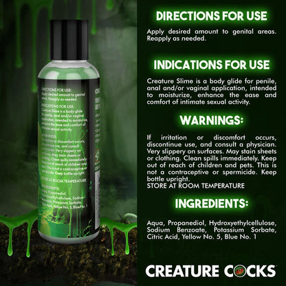 Creature Slime by Creature Cocks - Green Slime - Green Water Based Lubricant - 118 ml Bottle XR Brands
