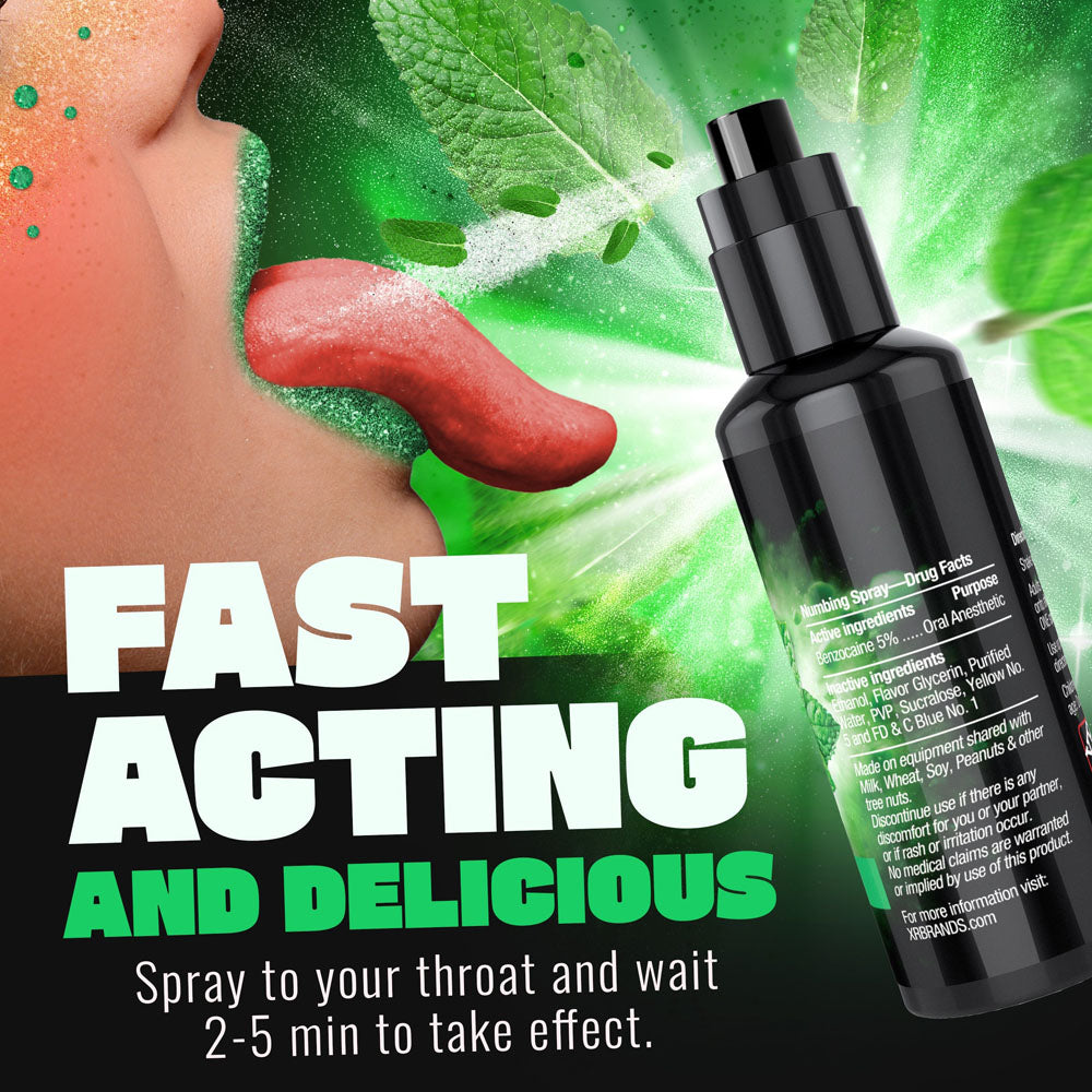 Good Blow Deep Throat Spray - Spearmint - Spearmint Flavoured Numbing Spray - 59 ml Spray XR Brands