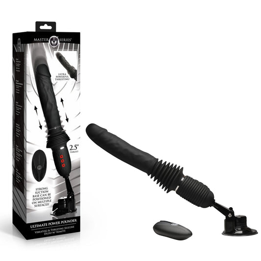Master Series Ultimate Power Pounder - Black 30 cm USB Rechargeable Thrusting Vibrator Black - Club X