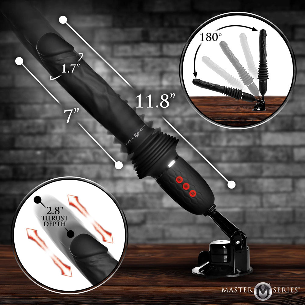 Master Series Ultimate Power Pounder - Black 30 cm USB Rechargeable Thrusting Vibrator XR Brands