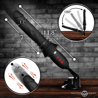 Master Series Ultimate Power Pounder - Black 30 cm USB Rechargeable Thrusting Vibrator XR Brands