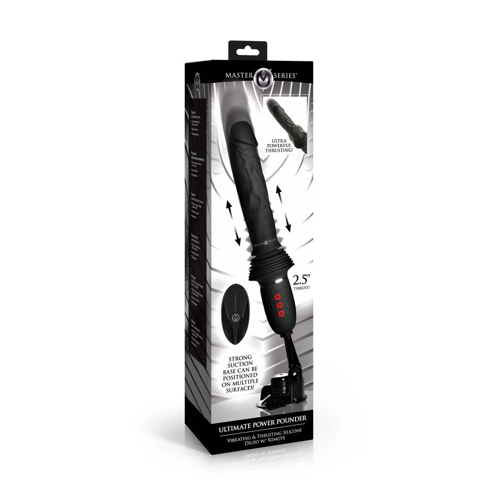 Master Series Ultimate Power Pounder - Black 30 cm USB Rechargeable Thrusting Vibrator XR Brands