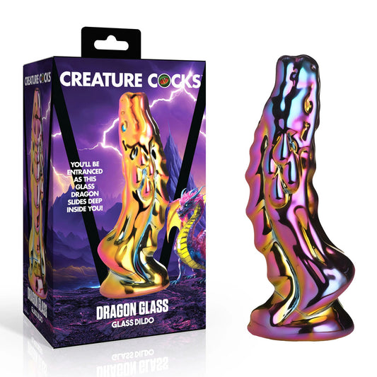 Creature Cocks Dragon Glass - Coloured 15.7 cm Glass Fantasy Dildo Coloured - Club X