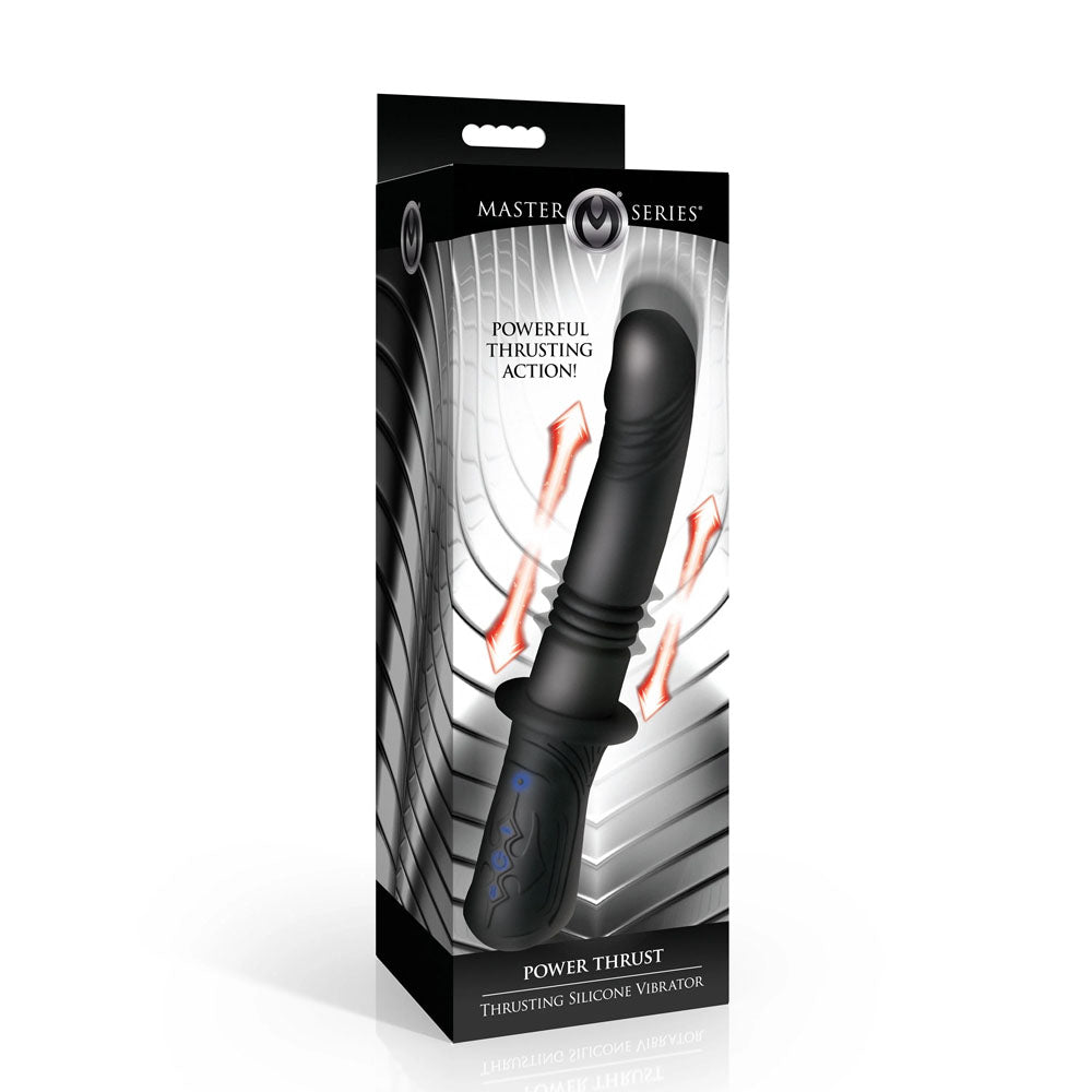 Master Series Power Thrust - Black 26.4 cm USB Rechargeable Thrusting Vibrator - Club X