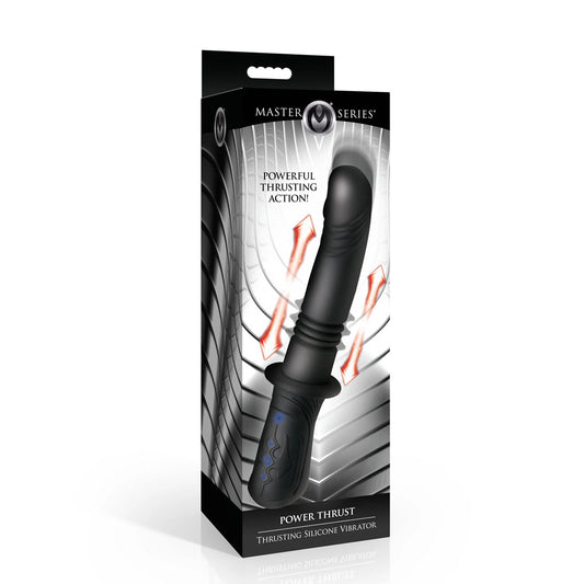 Master Series Power Thrust - Black 26.4 cm USB Rechargeable Thrusting Vibrator - Club X