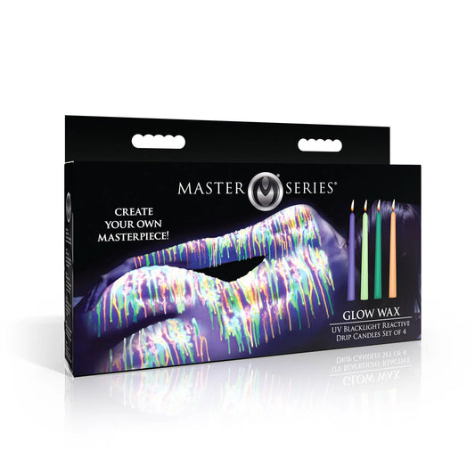 Master Series Glow Wax - UV Blacklight Reactive Drip Candles - Set of 4 Coloured - Club X
