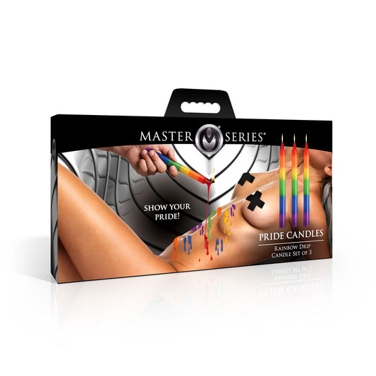 Master Series Pride Candles - Rainbow Drip Candles - Set of 3 Coloured - Club X
