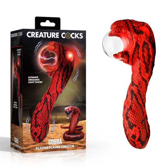 Creature Cocks Cobra - Red 18.5 cm USB Rechargeable Fantasy Vibrator with Plasma Ball