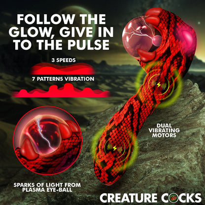 Creature Cocks Cobra - Red 18.5 cm USB Rechargeable Fantasy Vibrator with Plasma Ball