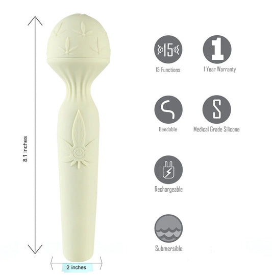 Maia Marlie 420 - Green 20.6 cm USB Rechargeable Massage Wand Green - Club X