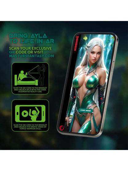 MASTURS Ayla - USB Rechargeable Sucking, Vibrating & Talking Auto Stroker with Augmented Reality Shots Toys