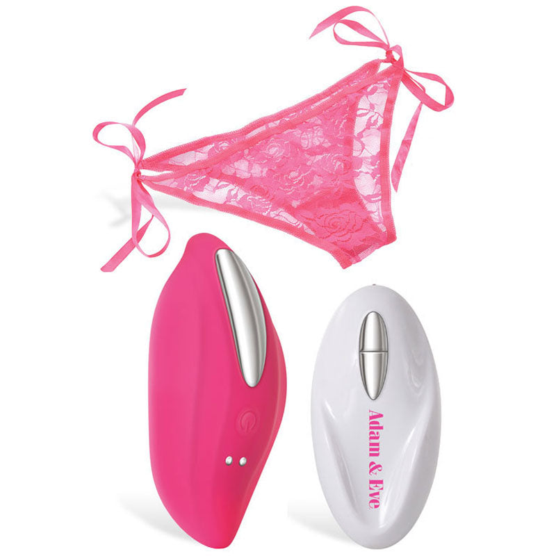 Adam & Eve Eve's Rechargeable Vibrating Panty With Remote - Pink Vibrating Panty with Remote Control Adam & Eve