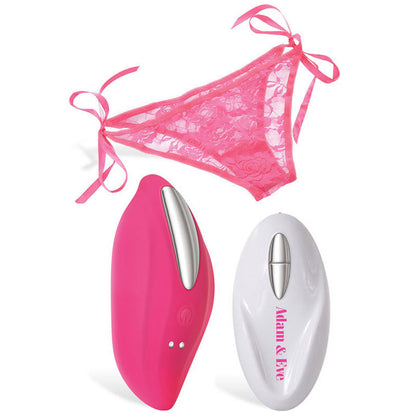 Adam & Eve Eve's Rechargeable Vibrating Panty With Remote - Pink Vibrating Panty with Remote Control Adam & Eve