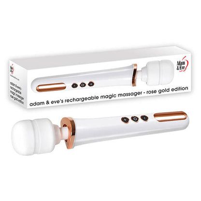 Adam & Eve Rechargeable Magic Massager - Rose Gold/White 33 cm USB Rechargeable Massager Wand Adam & Eve