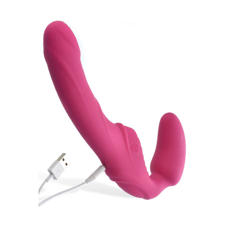 Adam & Eve Eve's Vibrating Strapless Strap-On - Pink 22 cm (8.75'') USB Rechargeable Strapless Strap-On Adam & Eve