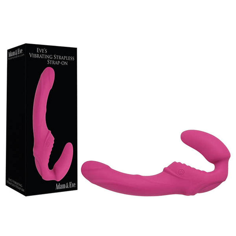 Adam & Eve Eve's Vibrating Strapless Strap-On - Pink 22 cm (8.75'') USB Rechargeable Strapless Strap-On Adam & Eve