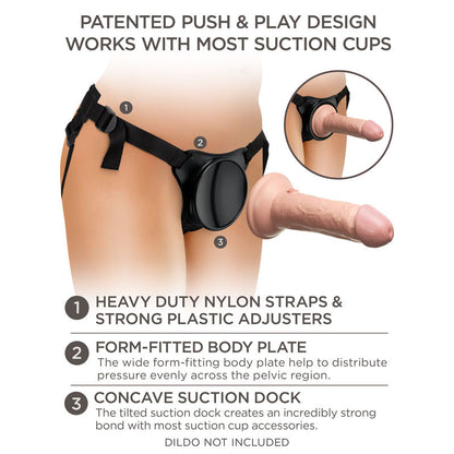 King Cock Elite Beginner's Body Dock Strap-On Harness - Black Adjustable Strap-On Harness (No probe included) Club X