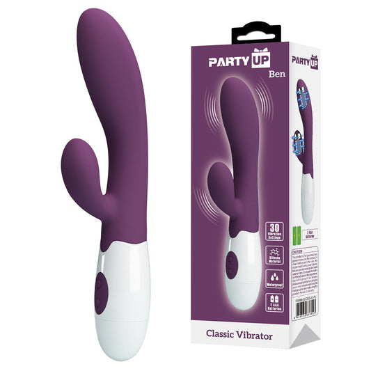 Party Up BEN Classic Vibe - Purple - Purple 20 cm Rabbit Vibrator Purple - Club X