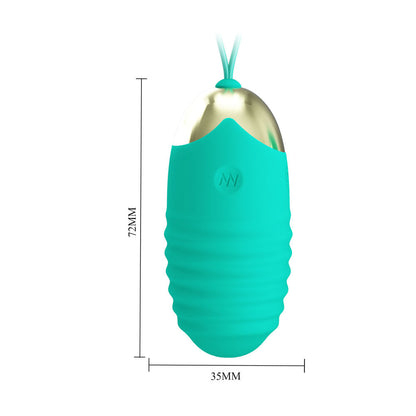 Party Up IAN Remote Egg - Teal - Teal USB Rechargeable Vibrating Egg with Wireless Remote Party Up