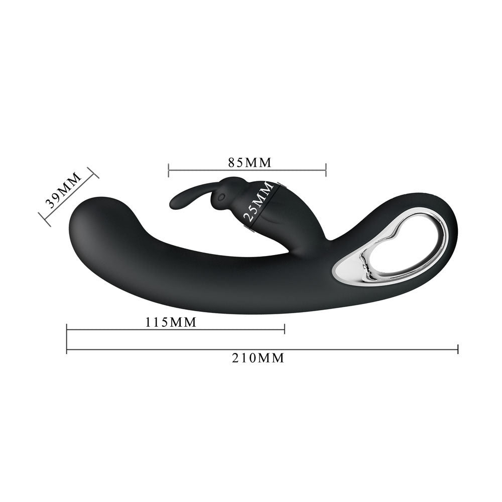 Party Up COLIN Rabbit Vibe - Black - Black 21 cm USB Rechargeable Rabbit Vibrator Party Up