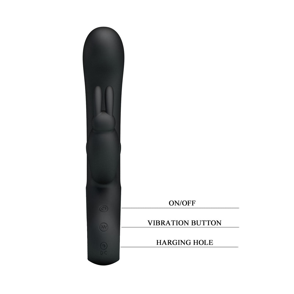 Party Up COLIN Rabbit Vibe - Black - Black 21 cm USB Rechargeable Rabbit Vibrator Party Up