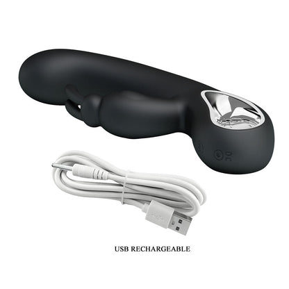 Party Up COLIN Rabbit Vibe - Black - Black 21 cm USB Rechargeable Rabbit Vibrator Party Up