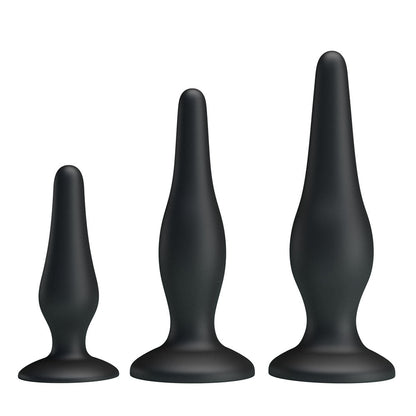 Party Up JERRY Butt Plug Set - Black Butt Plugs - Set of 3 Sizes Party Up