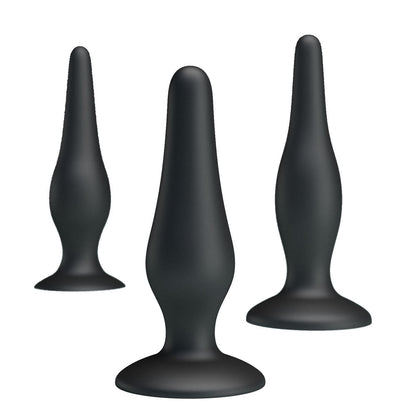 Party Up JERRY Butt Plug Set - Black Butt Plugs - Set of 3 Sizes Party Up