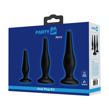 Party Up JERRY Butt Plug Set - Black Butt Plugs - Set of 3 Sizes Party Up