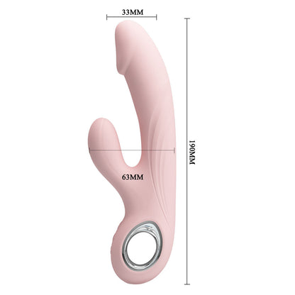 Party Up DAVE Rabbit Vibe - Pink - Pink 19 cm USB Rechargeable Rabbit Vibrator Party Up