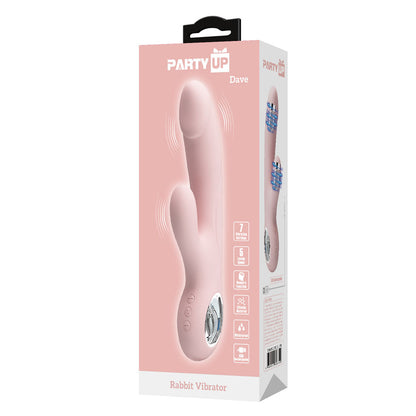 Party Up DAVE Rabbit Vibe - Pink - Pink 19 cm USB Rechargeable Rabbit Vibrator Party Up