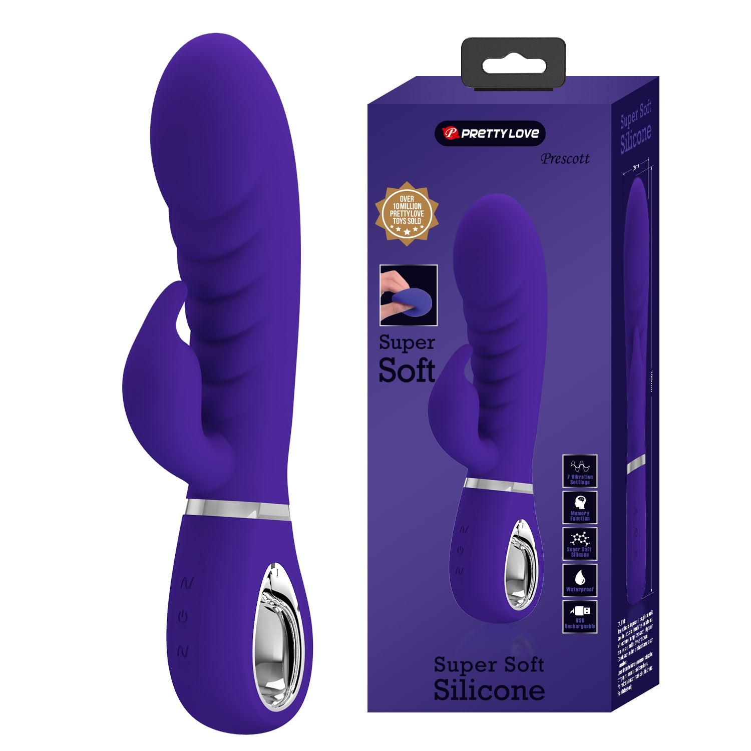 Pretty Love Prescott Super Soft Rabbit Vibrator - Club X