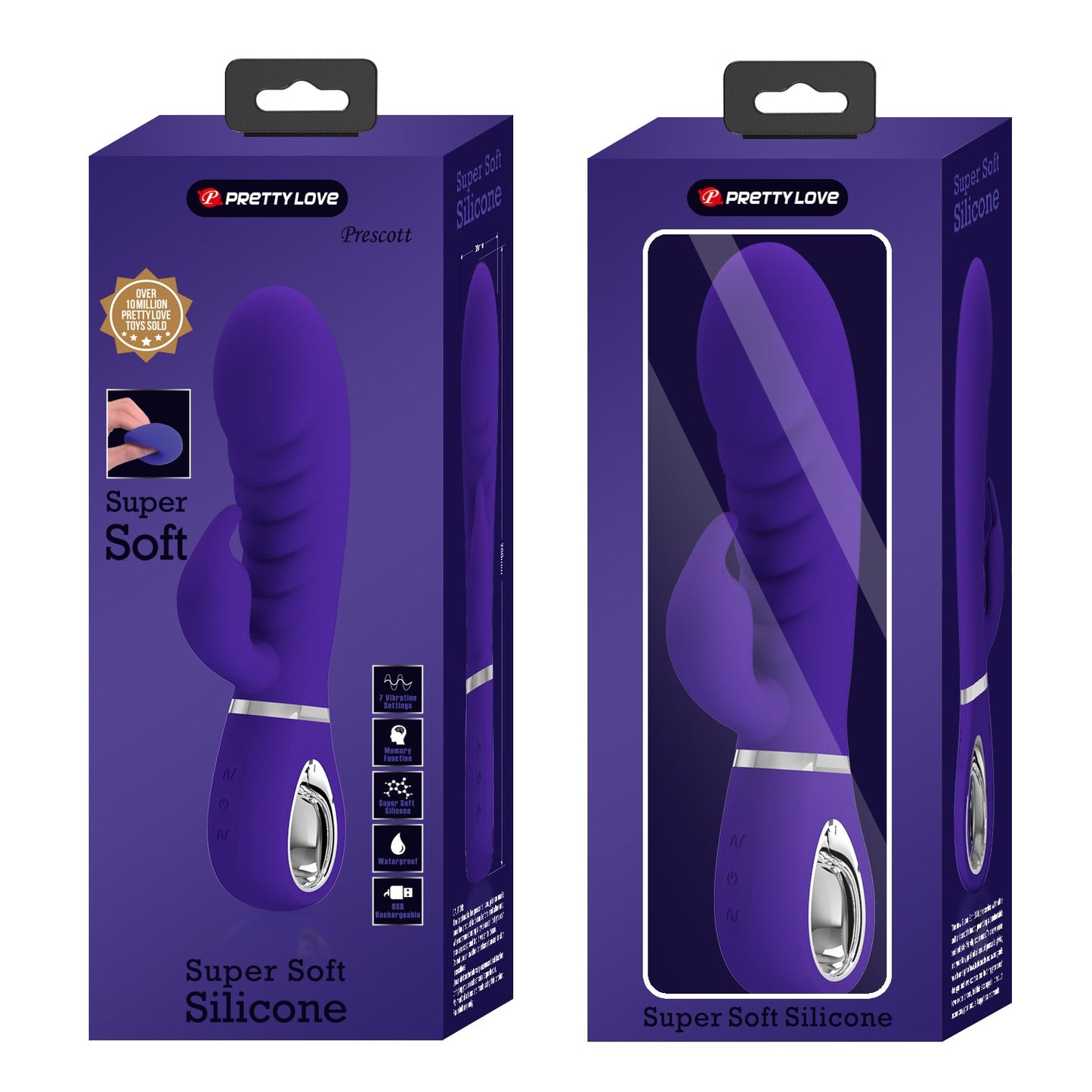 Pretty Love Prescott Super Soft Rabbit Vibrator - Club X