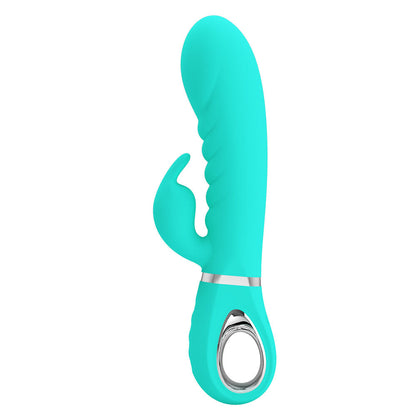 Party Up EDWARD Rabbit Vibe - Teal - Teal 20 cm USB Rechargeable Rabbit Vibrator Party Up