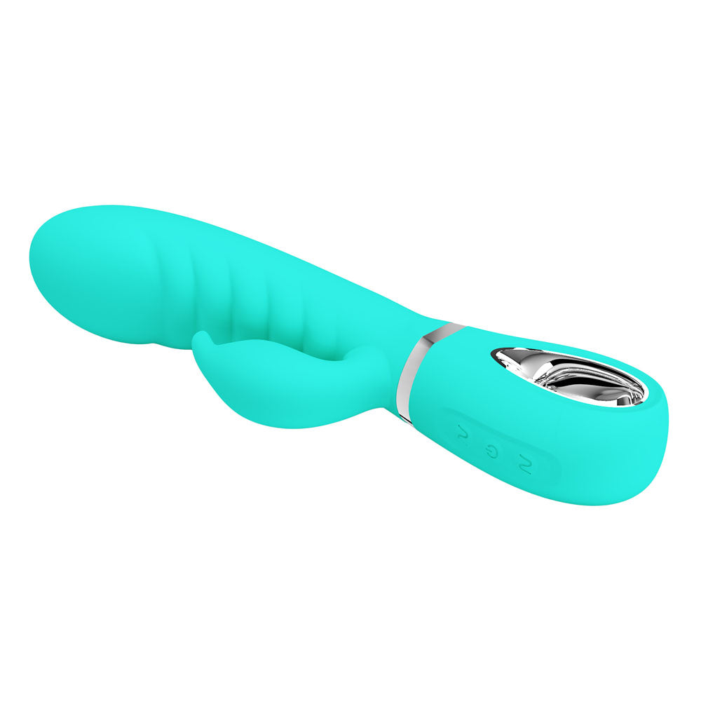 Party Up EDWARD Rabbit Vibe - Teal - Teal 20 cm USB Rechargeable Rabbit Vibrator Party Up