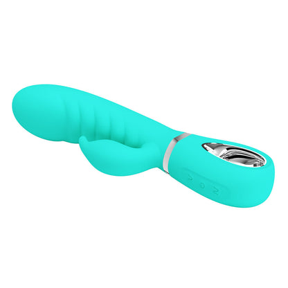 Party Up EDWARD Rabbit Vibe - Teal - Teal 20 cm USB Rechargeable Rabbit Vibrator Party Up