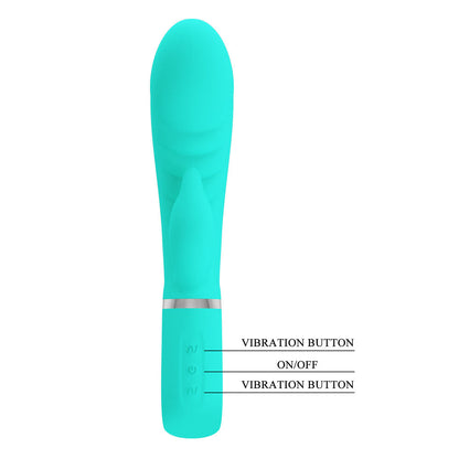 Party Up EDWARD Rabbit Vibe - Teal - Teal 20 cm USB Rechargeable Rabbit Vibrator Party Up