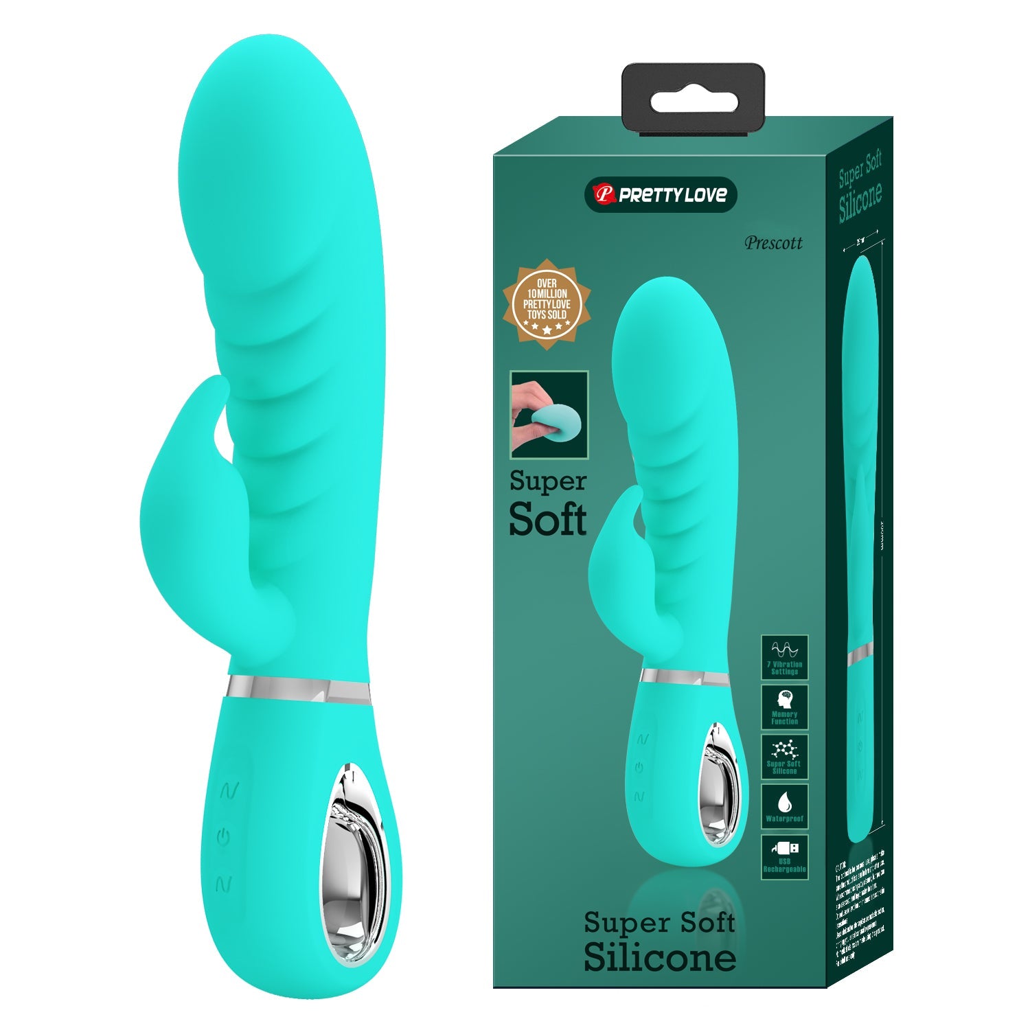 Pretty Love Prescott Super Soft Rabbit Vibrator - Club X